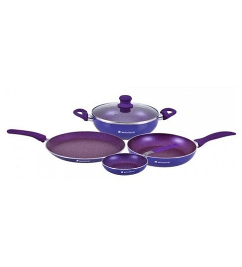 Ginnys 24-Piece Essential Cookware Set, Aluminum/Ceramic, Purple Punch